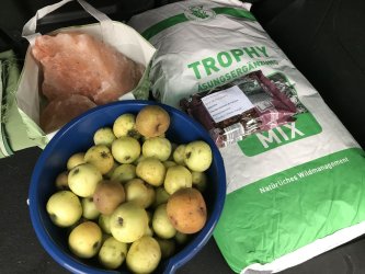 Äpfel und Futter für Kleine Wildtiere in großer Not